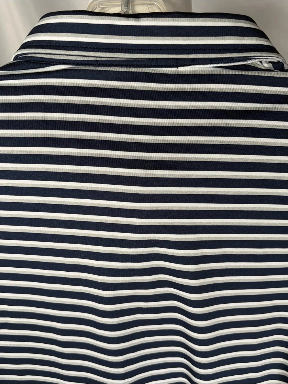 Ralph Lauren RLX Men’s Polo Performance Golf Shirt Navy, Gray, White Stripe XL